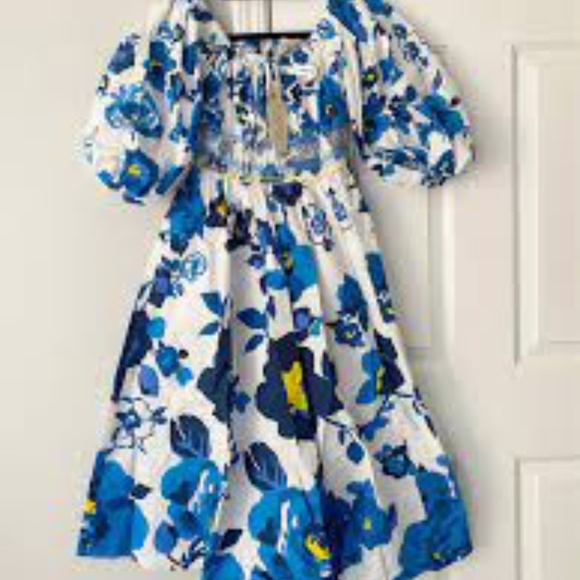 Brand New Plenty by Tracy Reese Off-The-Shoulder Puff-Sleeve Smocked Dress - Picture 9 of 13